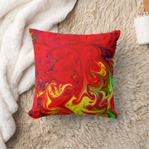 Energetic Color Burst Pattern Cushion