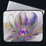 Energetic, Colorful Abstract Fractal Art Flower Laptop Sleeve<br><div class="desc">A multicolored powerful fantasy flower, 
unique floral Fractal Art.
Design for your laptop sleeve and more.</div>