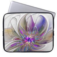 Energetic, Colorful Abstract Fractal Art Flower