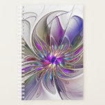 Energetic, Colorful Abstract Fractal Art Flower Planner<br><div class="desc">A multicolored powerful fantasy flower, 
unique floral fractal art.
Design for your planner and more.</div>