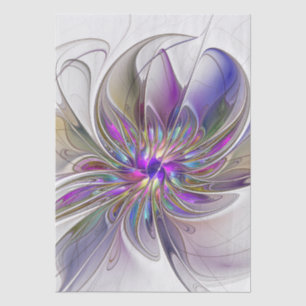 Energetic, Colorful Abstract Fractal Art Flower Tissue Paper