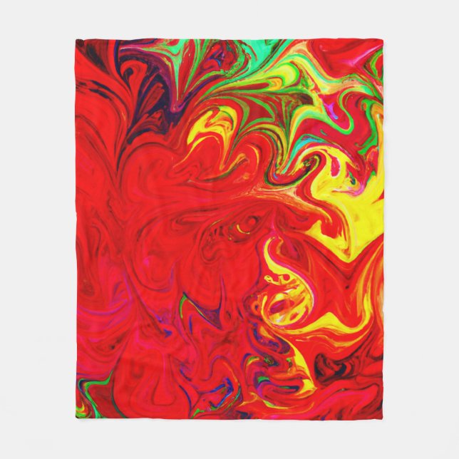 Energetic Colour Burst Pattern Fleece Blanket (Front)