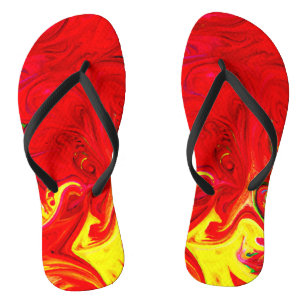 Energetic Colour Burst Pattern Flip Flops