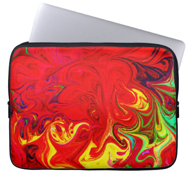 Energetic Colour Burst Pattern Laptop Sleeve (Front)