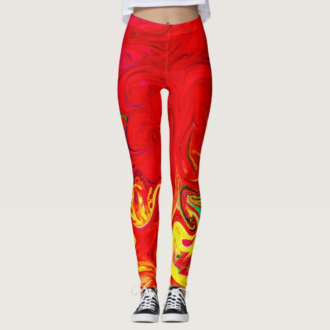 Energetic Colour Burst Pattern Leggings (Front)