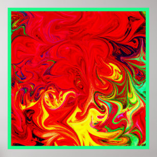 Energetic Colour Burst Pattern Poster