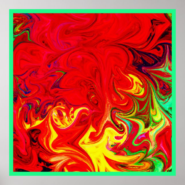 Energetic Colour Burst Pattern Poster (Front)