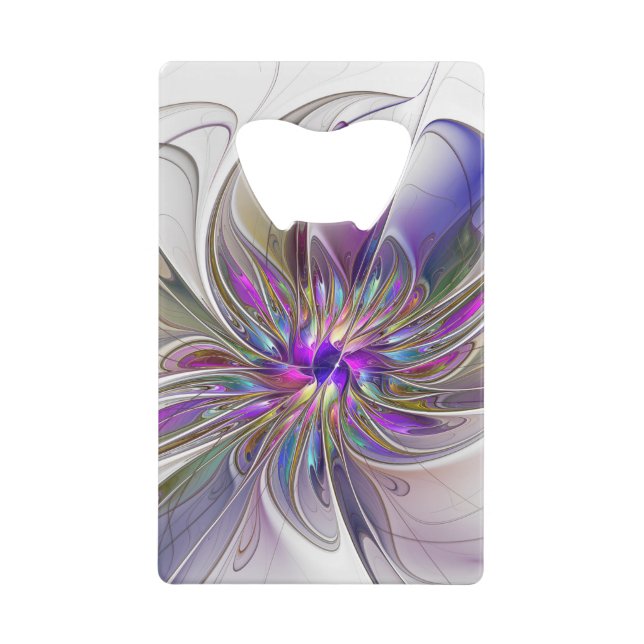 Energetic, Colourful Abstract Fractal Art Flower (Front)