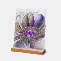 Energetic, Colourful Abstract Fractal Art Flower