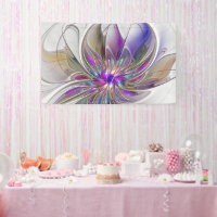 Energetic, Colourful Abstract Fractal Art Flower