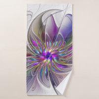 Energetic, Colourful Abstract Fractal Art Flower