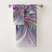 Energetic, Colourful Abstract Fractal Art Flower
