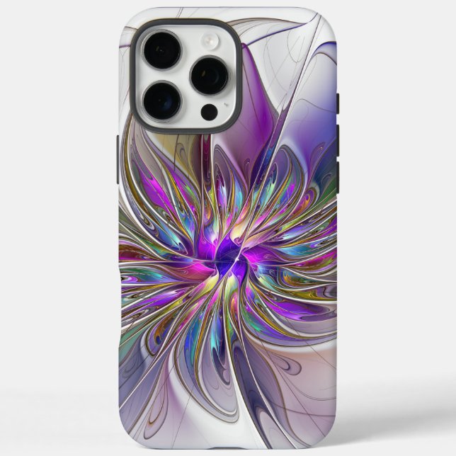 Energetic, Colourful Abstract Fractal Art Flower Case-Mate iPhone Case (Back)