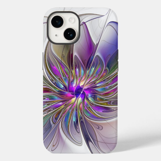 Energetic, Colourful Abstract Fractal Art Flower Case-Mate iPhone Case (Back)