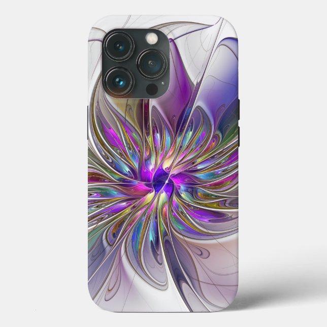 Energetic, Colourful Abstract Fractal Art Flower Case-Mate iPhone Case (Back)