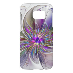 Energetic, Colourful Abstract Fractal Art Flower
