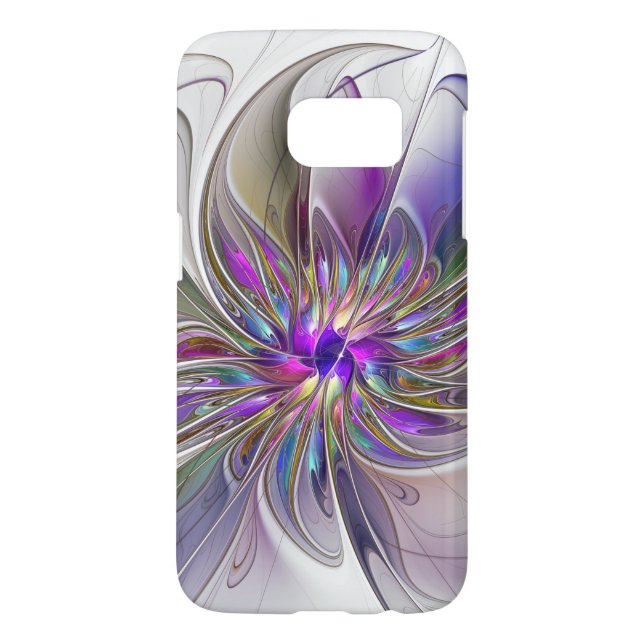 Energetic, Colourful Abstract Fractal Art Flower Case-Mate Samsung Galaxy Case (Back)
