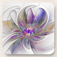 Energetic, Colourful Abstract Fractal Art Flower