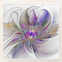 Energetic, Colourful Abstract Fractal Art Flower