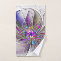 Energetic, Colourful Abstract Fractal Art Flower
