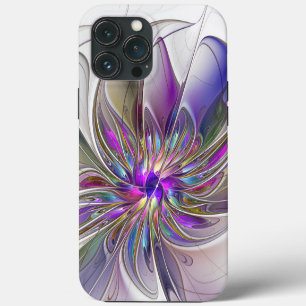 Energetic, Colourful Abstract Fractal Art Flower iPhone 13 Pro Max Case