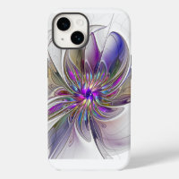 Energetic, Colourful Abstract Fractal Art Flower