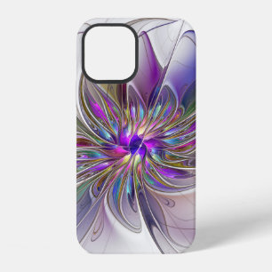 Energetic, Colourful Abstract Fractal Art Flower iPhone 12 Case