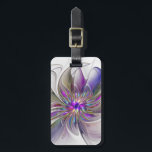 Energetic, Colourful Abstract Fractal Art Flower Luggage Tag<br><div class="desc">A multicolored powerful fantasy flower, 
unique floral fractal art.
Design for your unusual decorative luggage tag and more.</div>