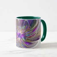 Energetic, Colourful Abstract Fractal Art Flower