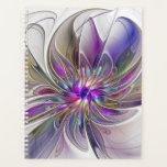 Energetic, Colourful Abstract Fractal Art Flower Planner<br><div class="desc">A multicolored powerful fantasy flower, 
unique floral fractal art.
Design for your planner and more.</div>