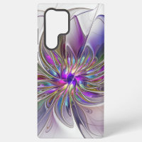 Energetic, Colourful Abstract Fractal Art Flower