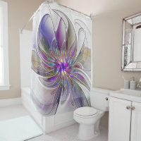 Energetic, Colourful Abstract Fractal Art Flower