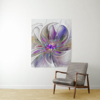 Energetic, Colourful Abstract Fractal Art Flower