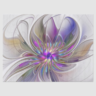 Energetic, Colourful Abstract Fractal Art Flower Tissue Paper