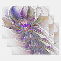 Energetic, Colourful Abstract Fractal Art Flower