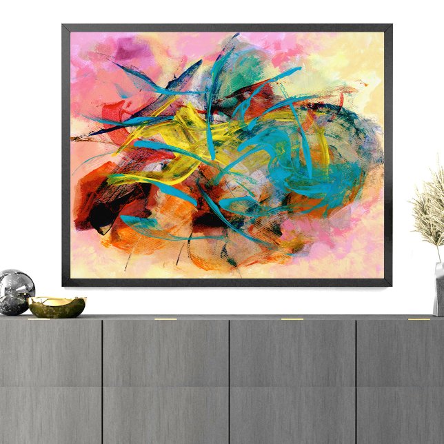 Energetic Colourful Abstract Painting Poster (Creator Uploaded)