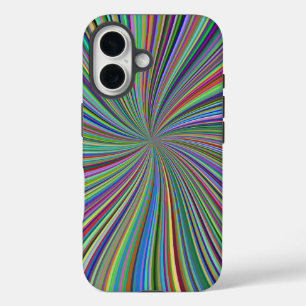 Energetic Colourful Ribbon Sunburst iPhone 16 Case