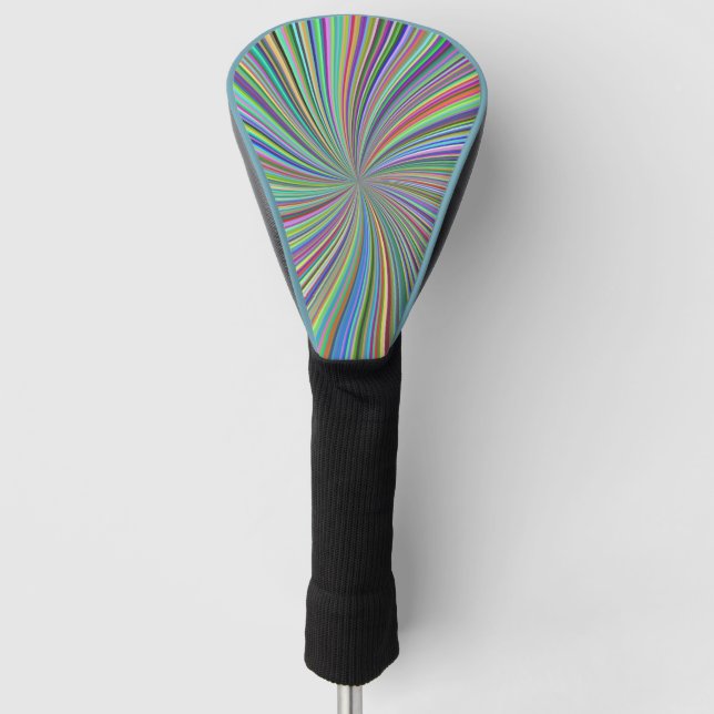 Energetic Colourful Ribbon Sunburst Golf Head Cover (Front)