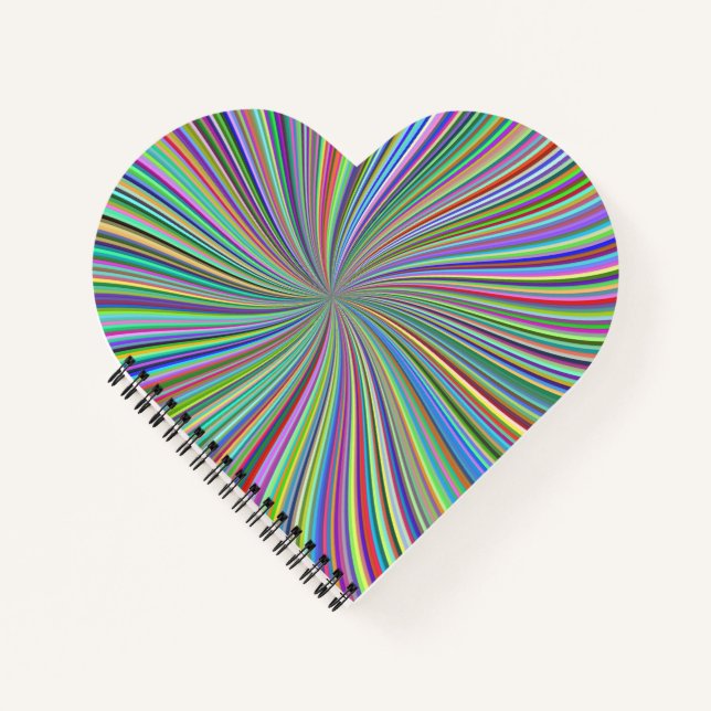 Energetic Colourful Ribbon Sunburst Notebook (Front)