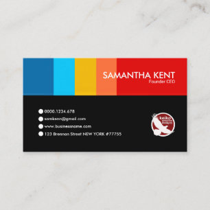 Energetic Colours Youthful Founder CEO Business Card