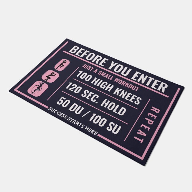  Energetic Entrance Decor - Workout Fun Doormat (Angled)