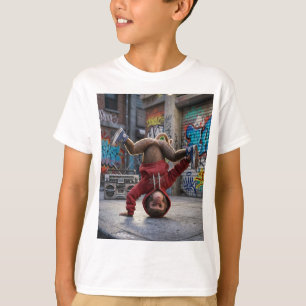 Energetic Female Monkey Breakdancing T-Shirt