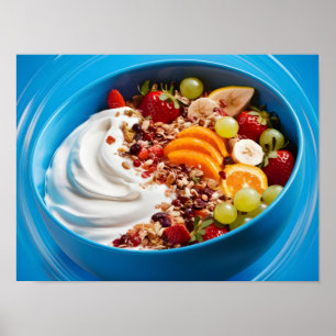 Energetic Food Bowl: Yogurt and Fruit Muesli Poster