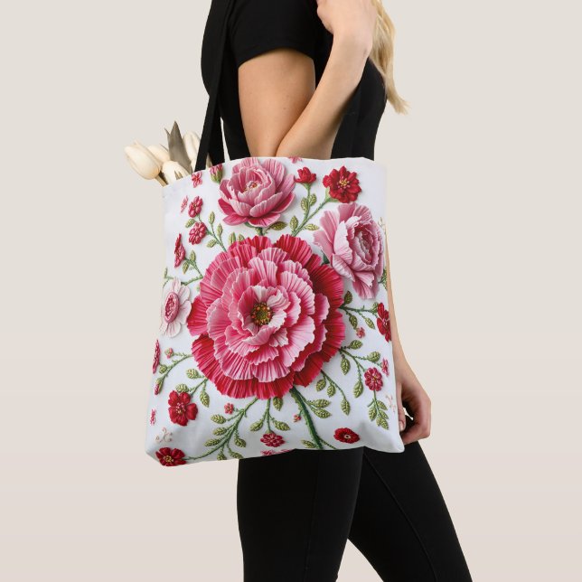 Energetic & Frequency January Birth Flower Tote Bag (Close Up)