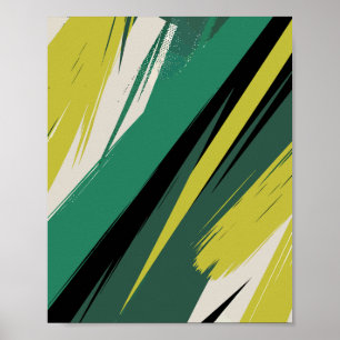 Energetic Green Streaks Poster