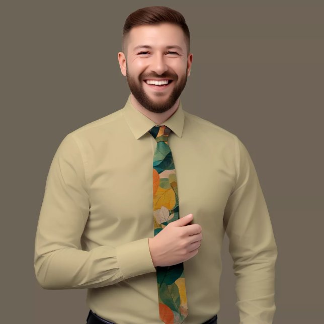 Energetic Green & Yellow Floral Tie (Creator Uploaded)