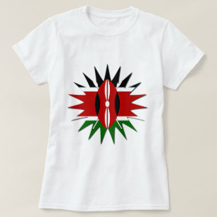 Energetic Kenyan National Flag star Illustration T-Shirt
