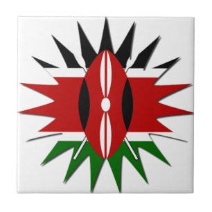 Energetic Kenyan National Flag star Illustration  Tile