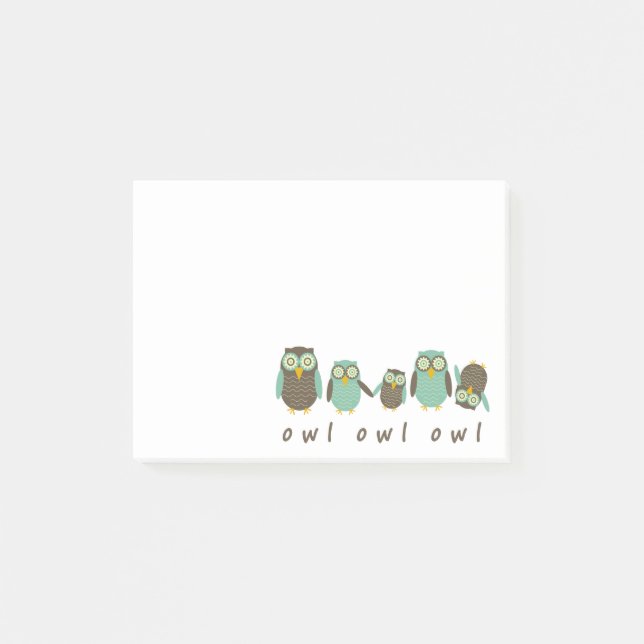 Energetic Owls Post-it Notes (Front)