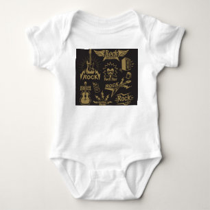 Energetic rock music essence baby bodysuit